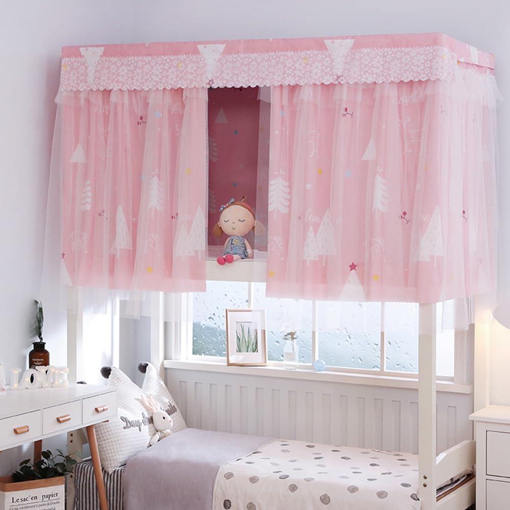 XGOPTS Bottom Bunk Bed Curtains Students Dormitory Bunk Bed Curtains Loft Bedroom Privacy Curtains Single Sleeper Blackout Cloth Bed Tent Curtain Shading Net Lightproof Bedding Spread Curtain Canopy