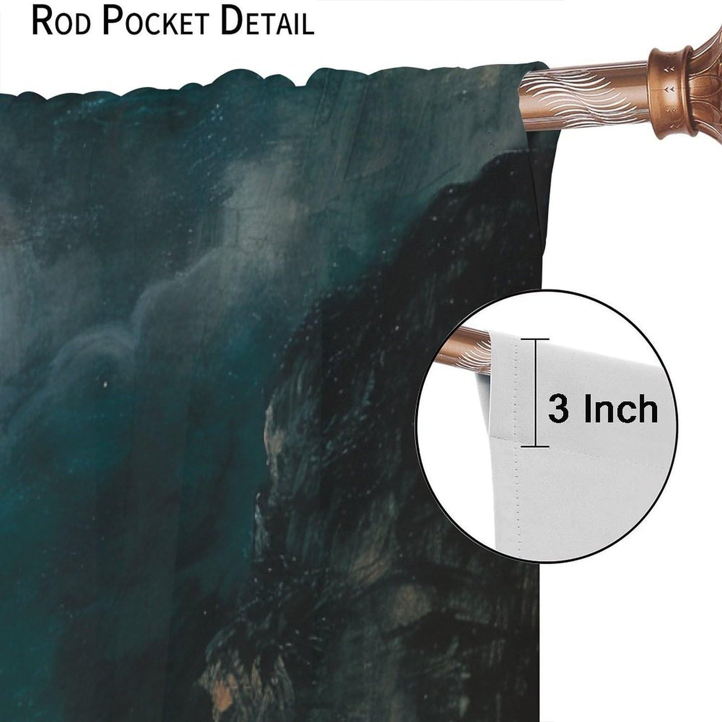 TOWINSFB Nautical Oil Painting Blackout Curtains for Bedroom Living Room, Sea Storm Pirate Ship Thermal Insulated Room Darkening Curtain - 42" W x 45" L