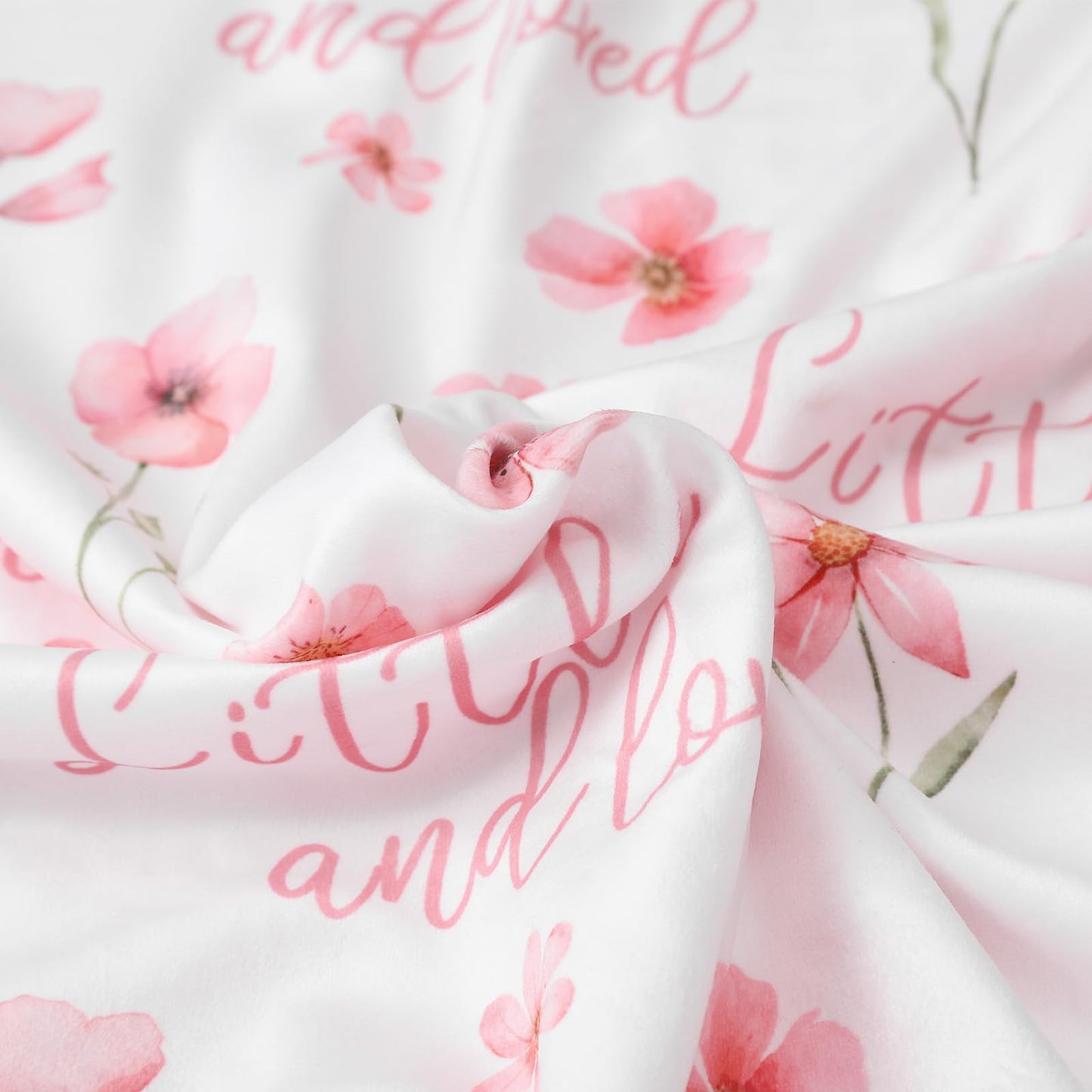 CIVARUA KIDS Floral Baby Blankets for Girls - Super Soft Nursery Minky Blanket, Newborn Baby Blanket with Double Layer Dotted Backing, Pink Lightweight Bed Throw Blanket, 30 x 40 Inch