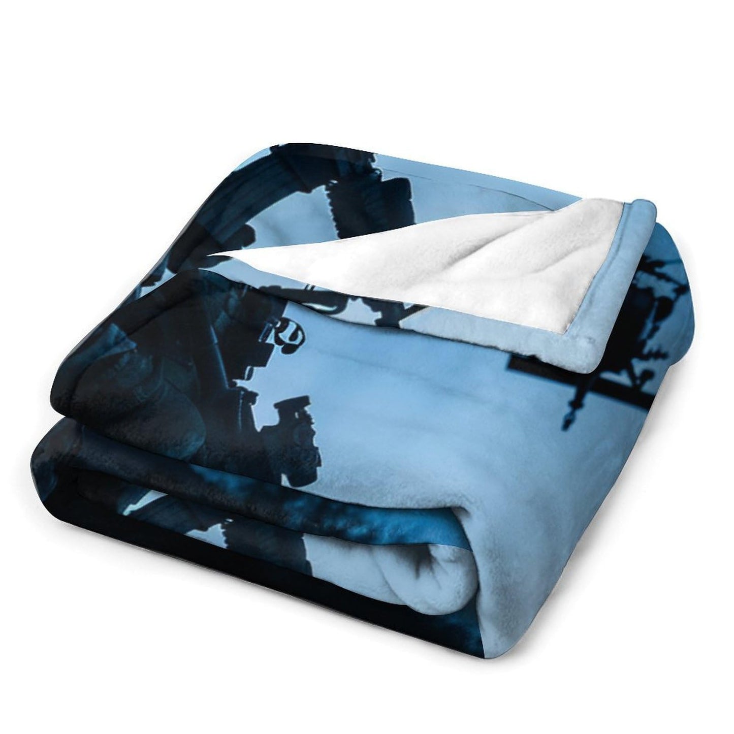HDESDIS Funny Military Throw Blanket for Couch Bed, Soft Cozy Soldier Silhouette Sofa Decor Blankets for Women, Men, 30"x40"