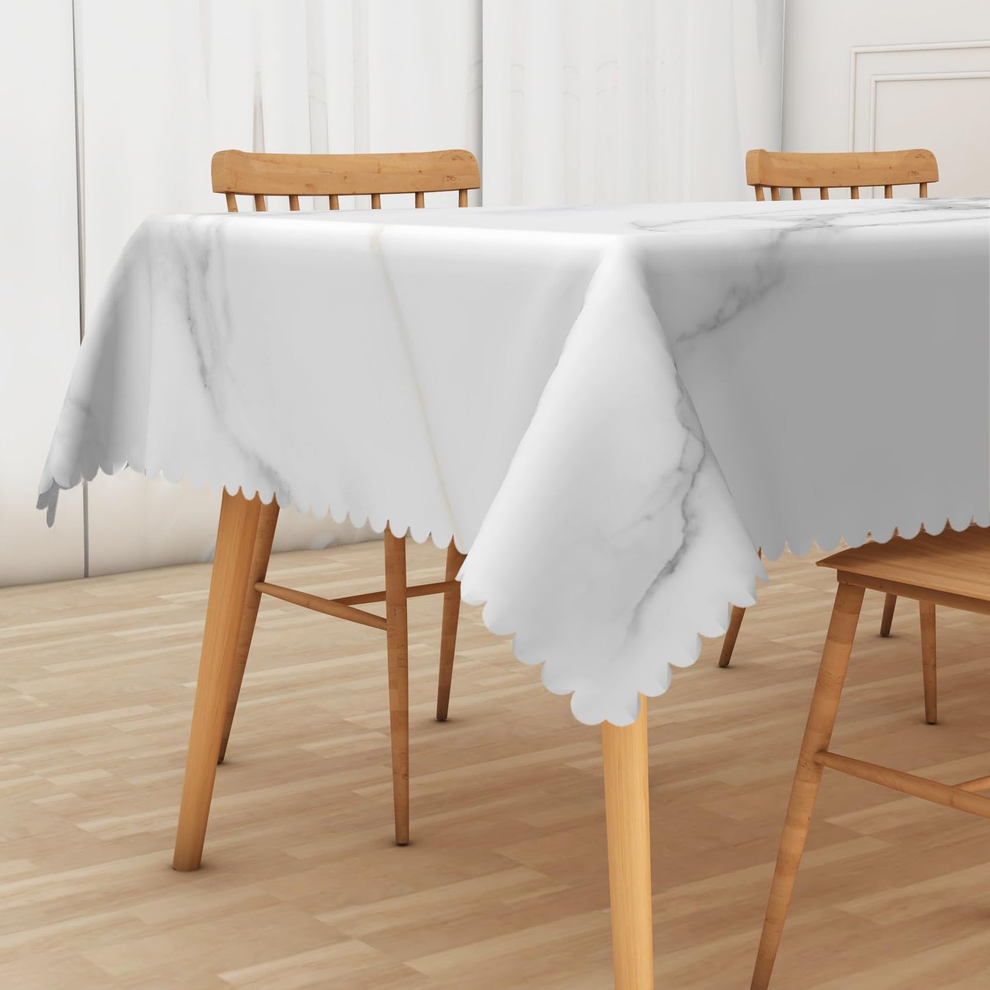 Grey and White Marble Texture Tablecloth,SIEDYCV 52x70 Inch Abstract Modern Luxury Ink Art Rectangle Polyester Fabric Table Cloth,Waterproof Table Cover for Kitchen Dining Patio Home Party Decoration