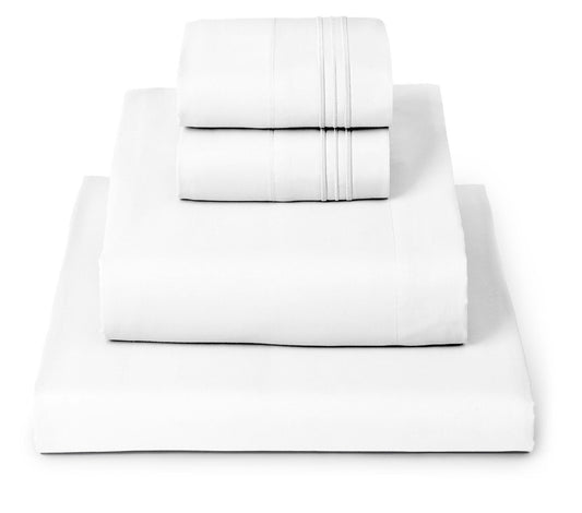Mellanni Full Sheets Set - 4 PC Iconic Collection Bedding - Hotel Luxury, Extra Soft, Cooling Bed Sheets - Wrinkle, Fade, Stain Resistant (Full, White)