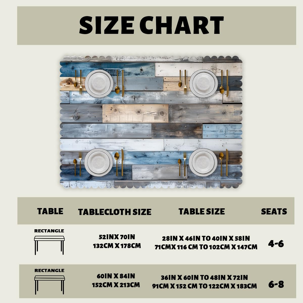 XYJFZL Farmhouse Tablecloth Wood Texture Abstract Rectangle Polyester Table Cloths Kitchen Table Cover for Dining BBQ Picnic Coffee Table 52 x 70 Inch 4-6 Seats