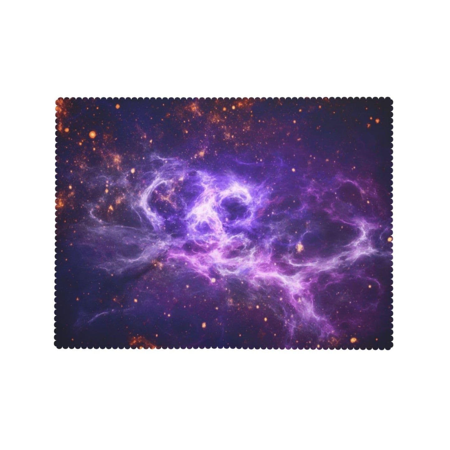 GOUROISE Galaxy Starry Night Sky Stars Rectangular Tablecloth, Galaxy Universe 54x72 Inch Wavy Lace Border Polyester Table Cloth for Dining, Kitchen, Parties