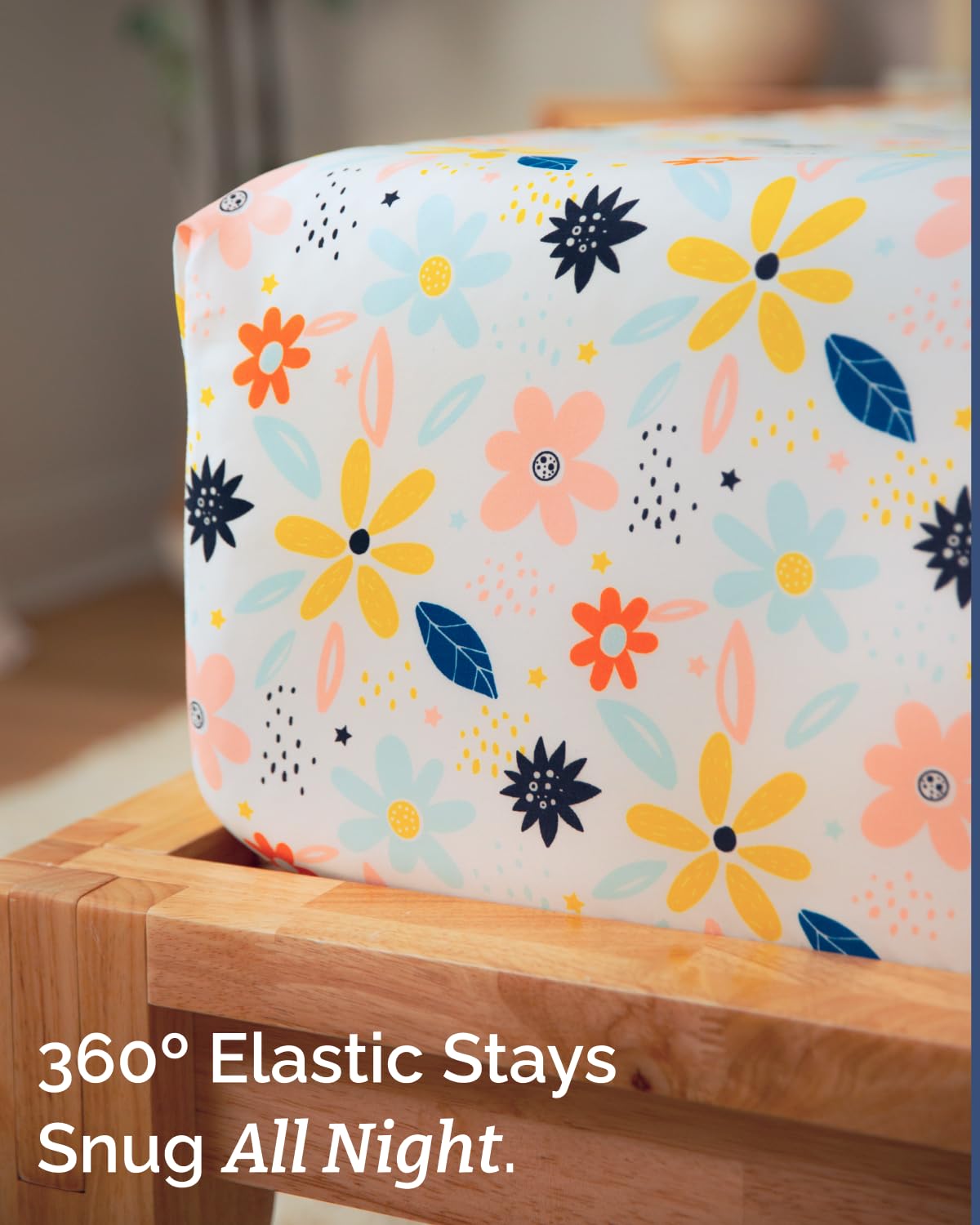 Floral Sheets - Flower Print Bed Sheet Set - 1 Flat, 1 Fitted & 2 Pillowcases w/ Deep Pockets - Comfy, Cozy, Wrinkle & Fade Free - Boho Botanical Bedding - Soft, Breathable & Cooling - Full Size Set