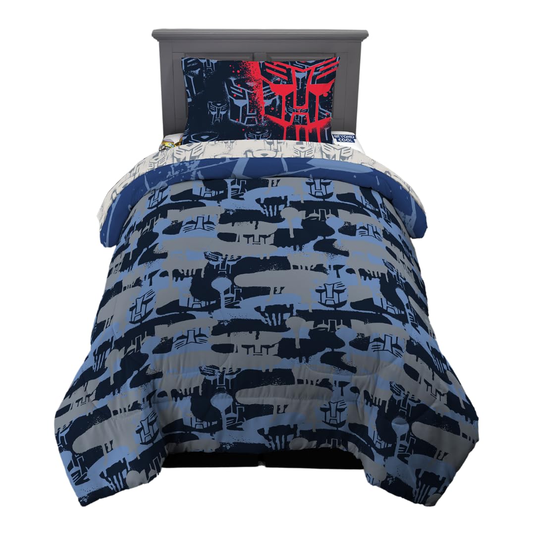 Transformers Optimus Prime Super Soft Comforter and Sheet Set with Sham, 4 Piece Twin Size, (Official Licensed Product) by Franco Collectibles