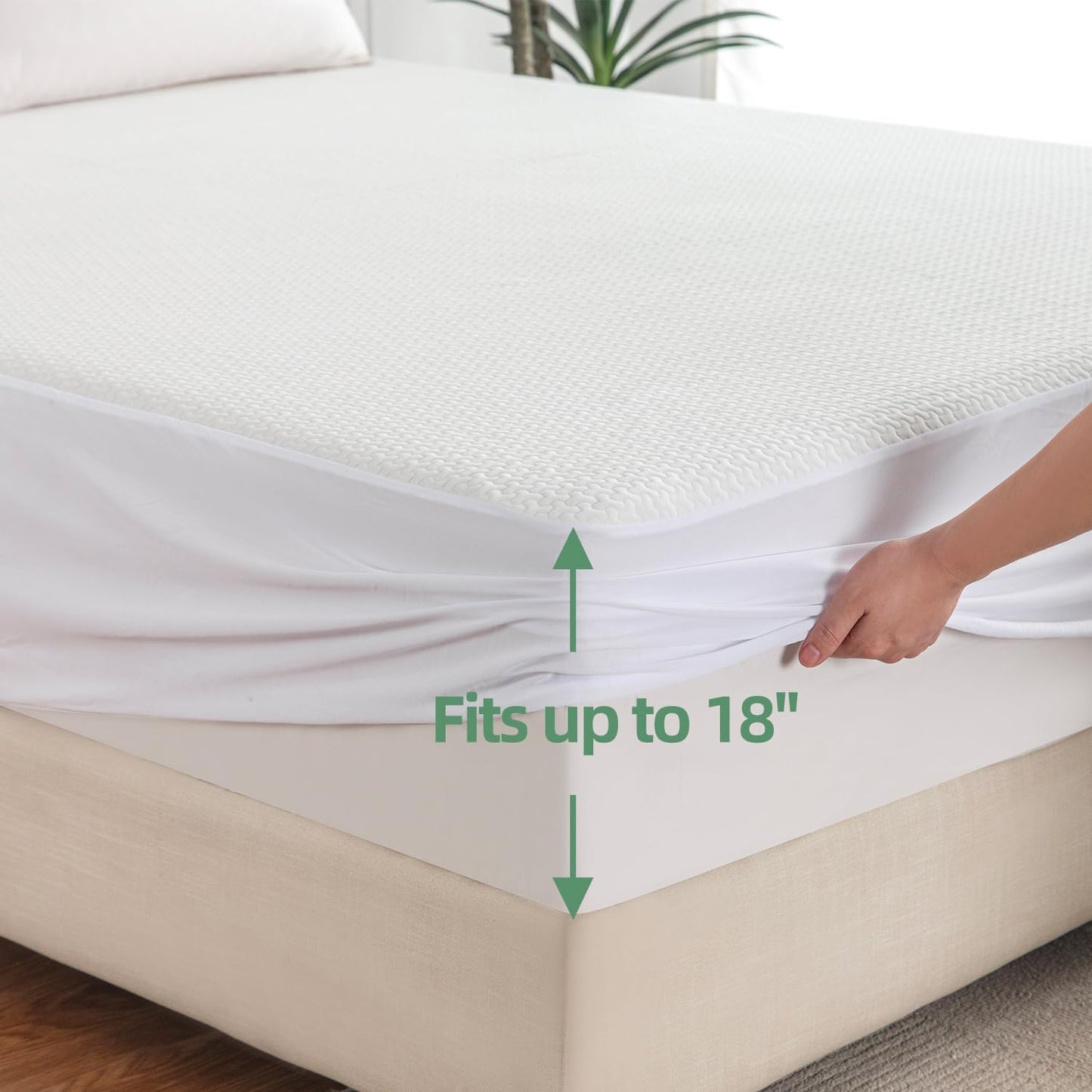 JOSOP Waterproof Mattress Protector King Size,3D Air Fabric Cooling Bed Cover Breathable Mattress Pad -Noiseless,Ultra-Soft Washable,Deep Pocket 8"-21" Mattress Cover
