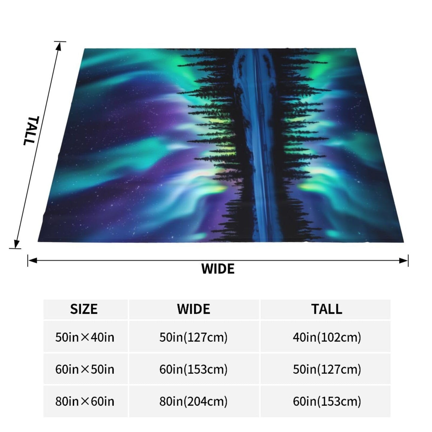 Northern Lights Blanket, Gifts for Women, Aurora Borealis Soft Lightweight Throw Blankets for Kids, Travel Bed Living Room Decor, 50x60in