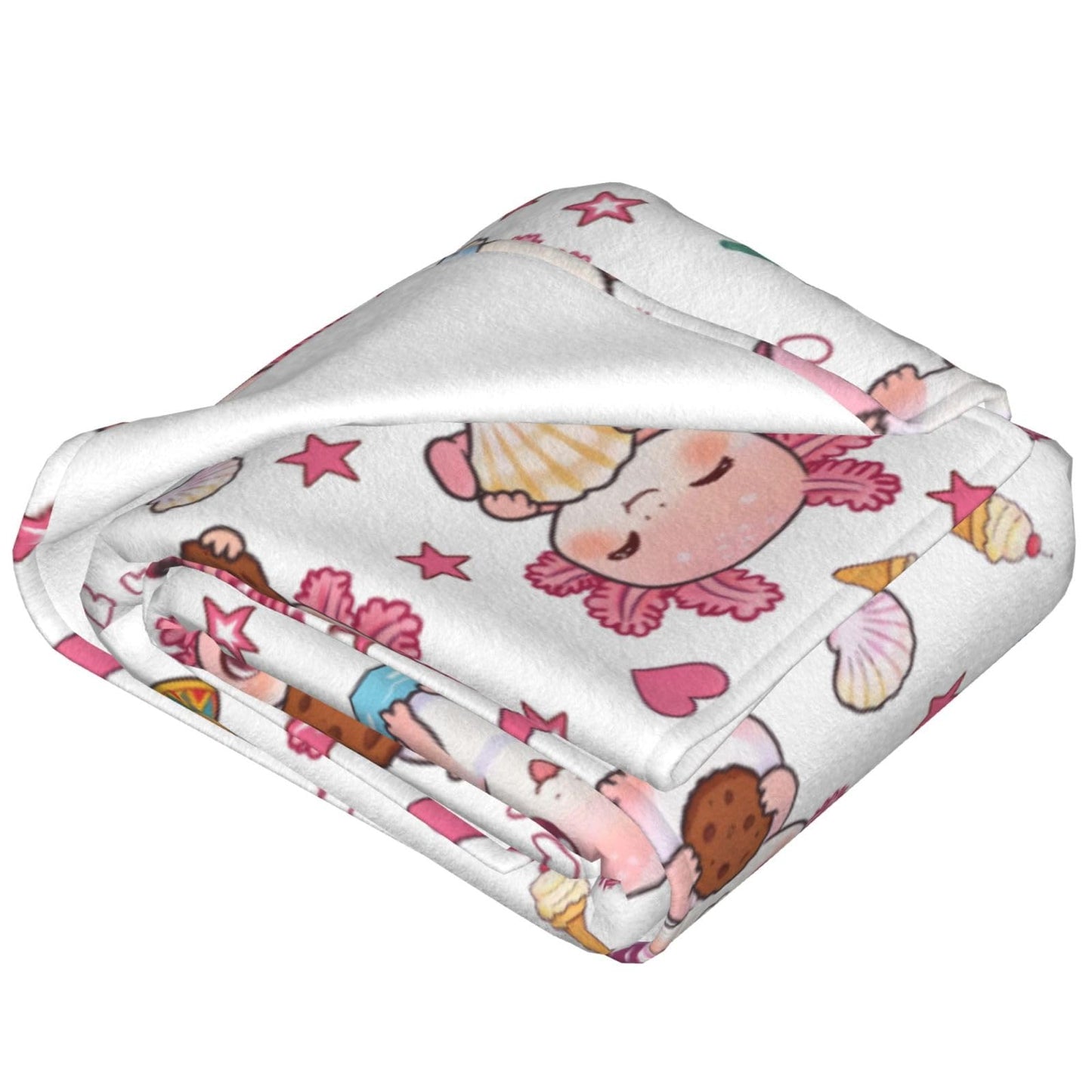 Axolotl Throw Blanket 50"x40" Cozy Fluffy Plush Blanket Soft Flannel Throw Blanket for Kids Men Women Gift Sofa Bed Couch