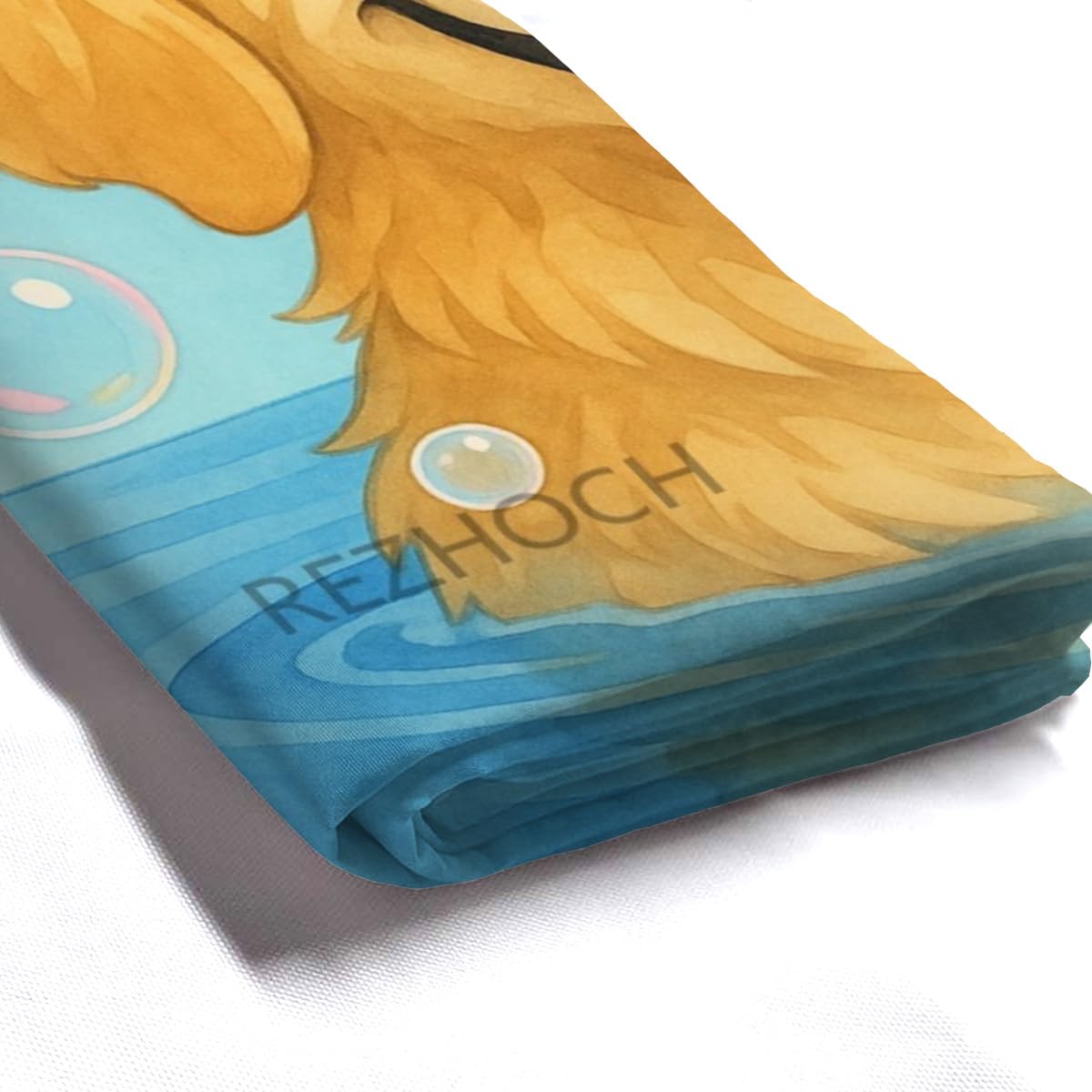 REZHOCH Funny Golden Retriever Shower Curtain Durable Waterproof Fabric Bathtub Sets Cute Animals Bath Time Bubbles Playful Get Naked Art Home Bathroom Decor 72x72inch with 12 Hooks