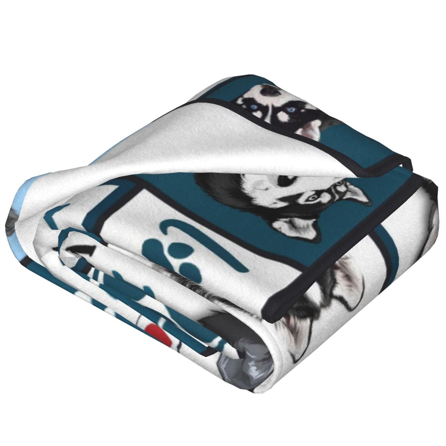 Lovira Siberian Husky Throw Blanket Dog Print Blankets Gifts for Couch Sofa Bed Stuff Decor Lightweight Soft Cozy Fleece Plush Warm Flannel Bedding for Lover Men Women 40"x50"
