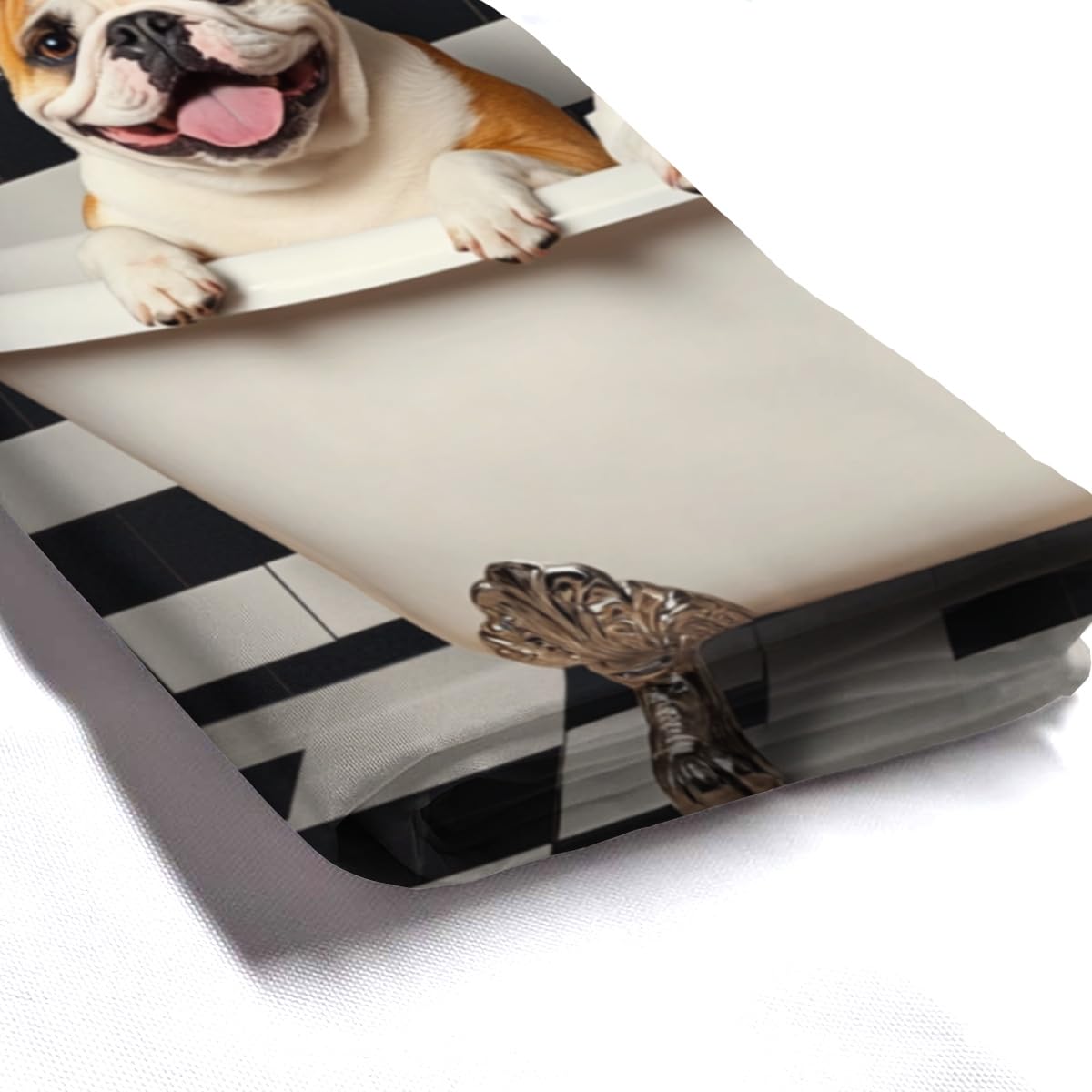 KEEPAEON Bulldog Shower Curtain 72Wx72H Inch Bulldog Bathing in Bathtub Cute Animal Shower Curtain Bathroom Waterproof Bath Decoration