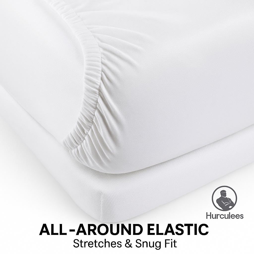 HURCULEES Medical Fitted Sheets Set of 2 – Breathable, Durable & Soft Hospital Bed Fitted Sheets, Easy-to-Clean Patient Sheets for Healthcare Use, Size: 84" x 36"
