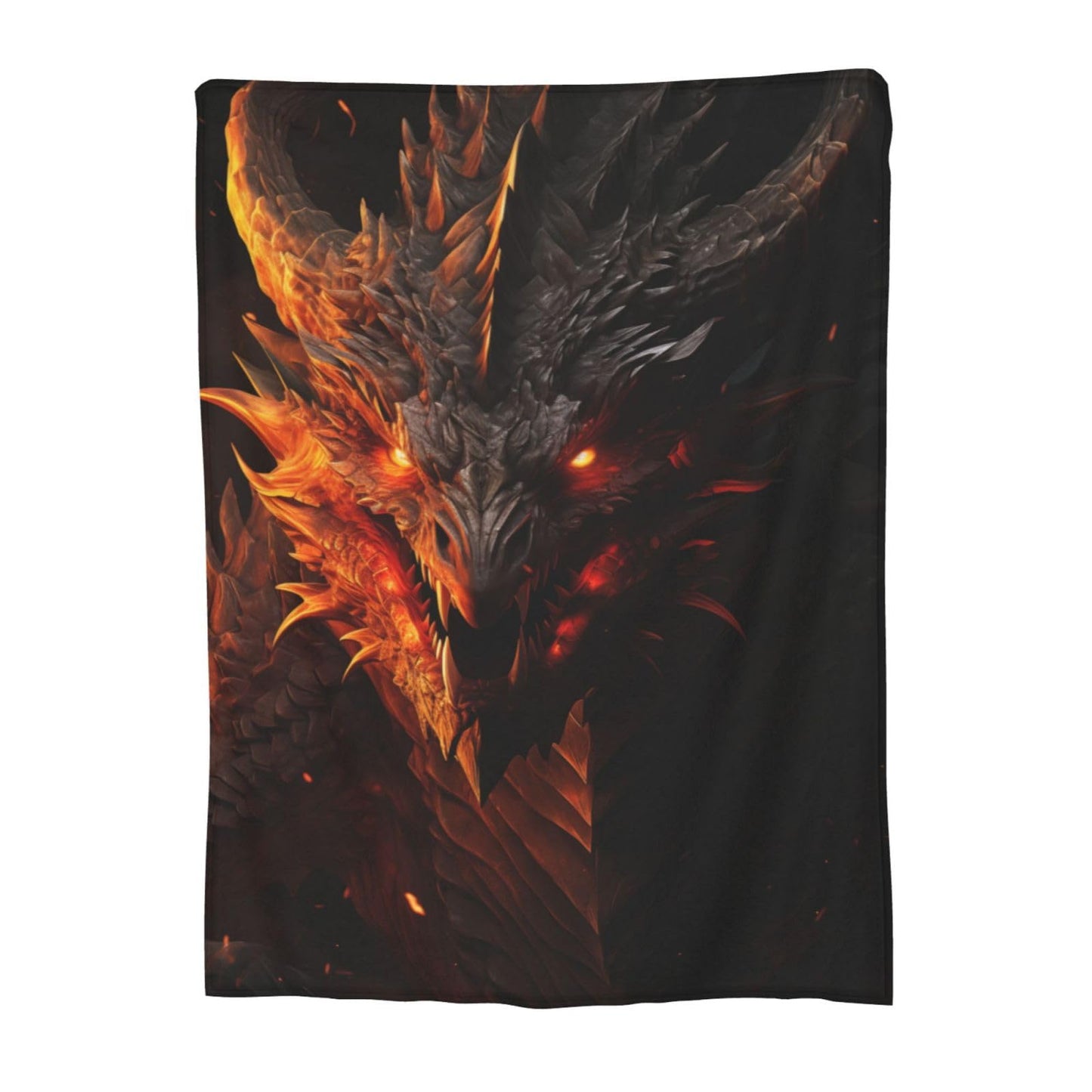 amepay Horror Fire Dragon Blanket Gifts for Adults Boys Flannel Throw Blankets Soft Comfy Lightweight for Home Decor Couch Bed Sofa 60x50 Inches