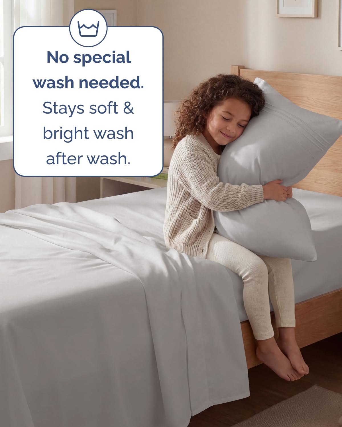 Twin Size 3 Piece Sheet Set - Comfy Breathable & Cooling Sheets - Hotel Luxury Bed Sheets for Women and Men - Deep Pockets, Easy-Fit, Soft and Wrinkle Free Sheets - Light Grey Oeko-Tex Bed Sheet Set