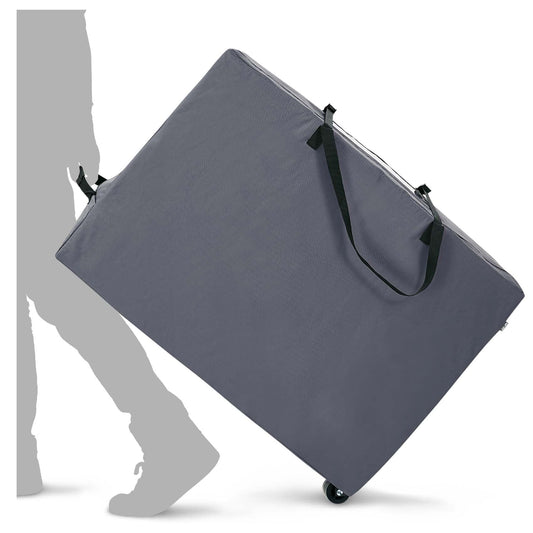 Cuddly Nest Folding Mattress Storage Bag with Wheels & Handles - 900D Heavy Duty Storage Container Fits for 6" Full Tri-Fold Mattress,Grey