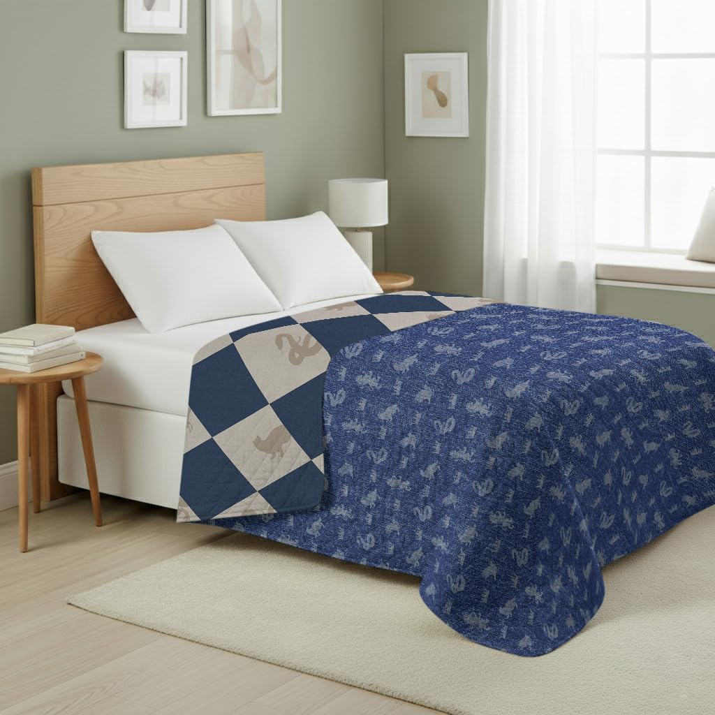 Harry Potter Herald Call Twin Quilted Throw Blanket Adults Boys Girls, Soft Lightweight Bedding for Bed, or Couch, 60 x 90 inches