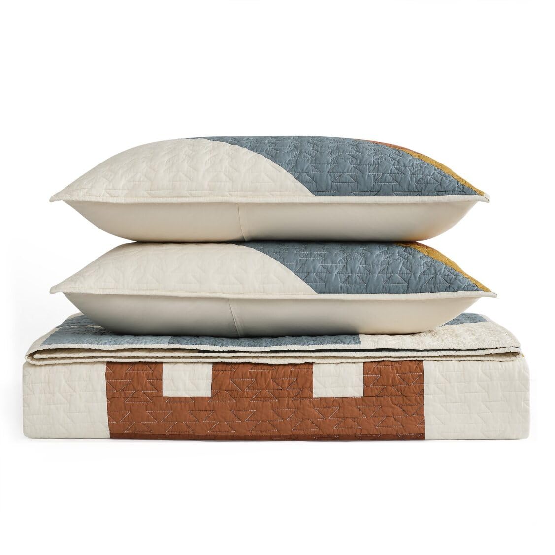 Pendleton King Quilt Set – 100% Cotton 3 Piece Quilt Set with Shams, Soft Lightweight Bedding for King Size Bed, Silver Blue Patterned Comforter Alternative, King Bedding Set (Carico Lake)