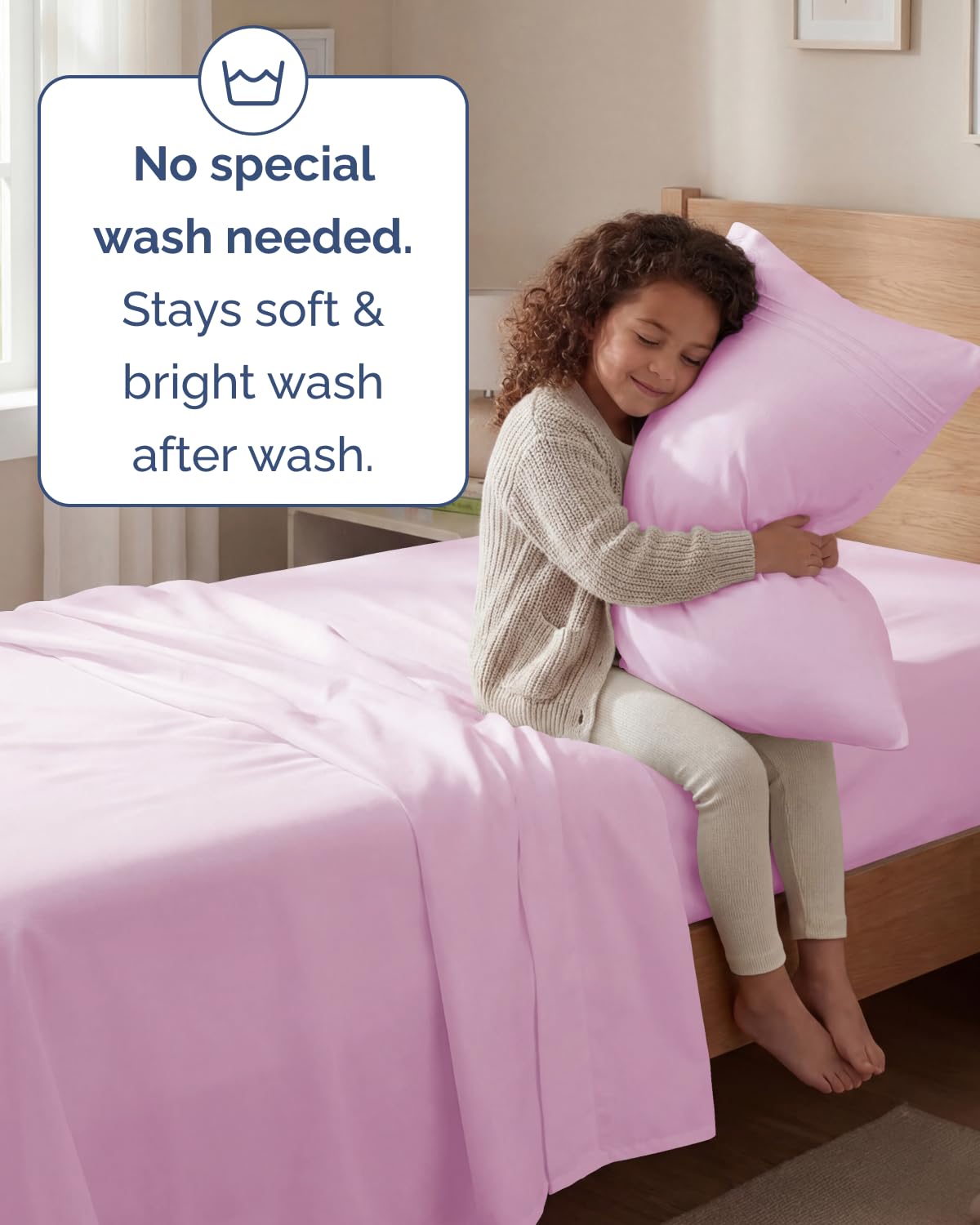 Twin Size 3 Piece Sheet Set - Comfy Breathable & Cooling Sheets - Hotel Luxury Bed Sheets for Women and Men - Deep Pockets, Easy-Fit, Soft and Wrinkle Free Sheets - Light Pink Oeko-Tex Bed Sheet Set