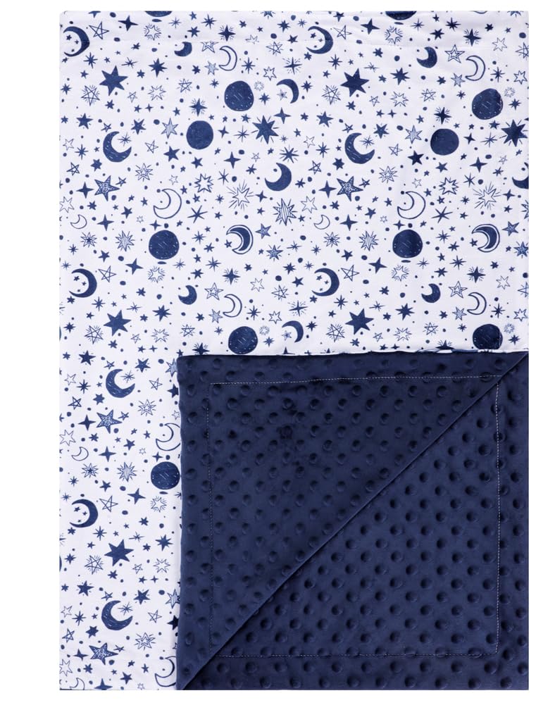 Baby Blanket for Boys Girls Super Soft Double Layer Minky with Dotted Backing Cute Cow Crib Receiving Blanket Bed Throws for Newborns Nursery Stroller Toddler 30 x 40 Inch (Blue Moon)