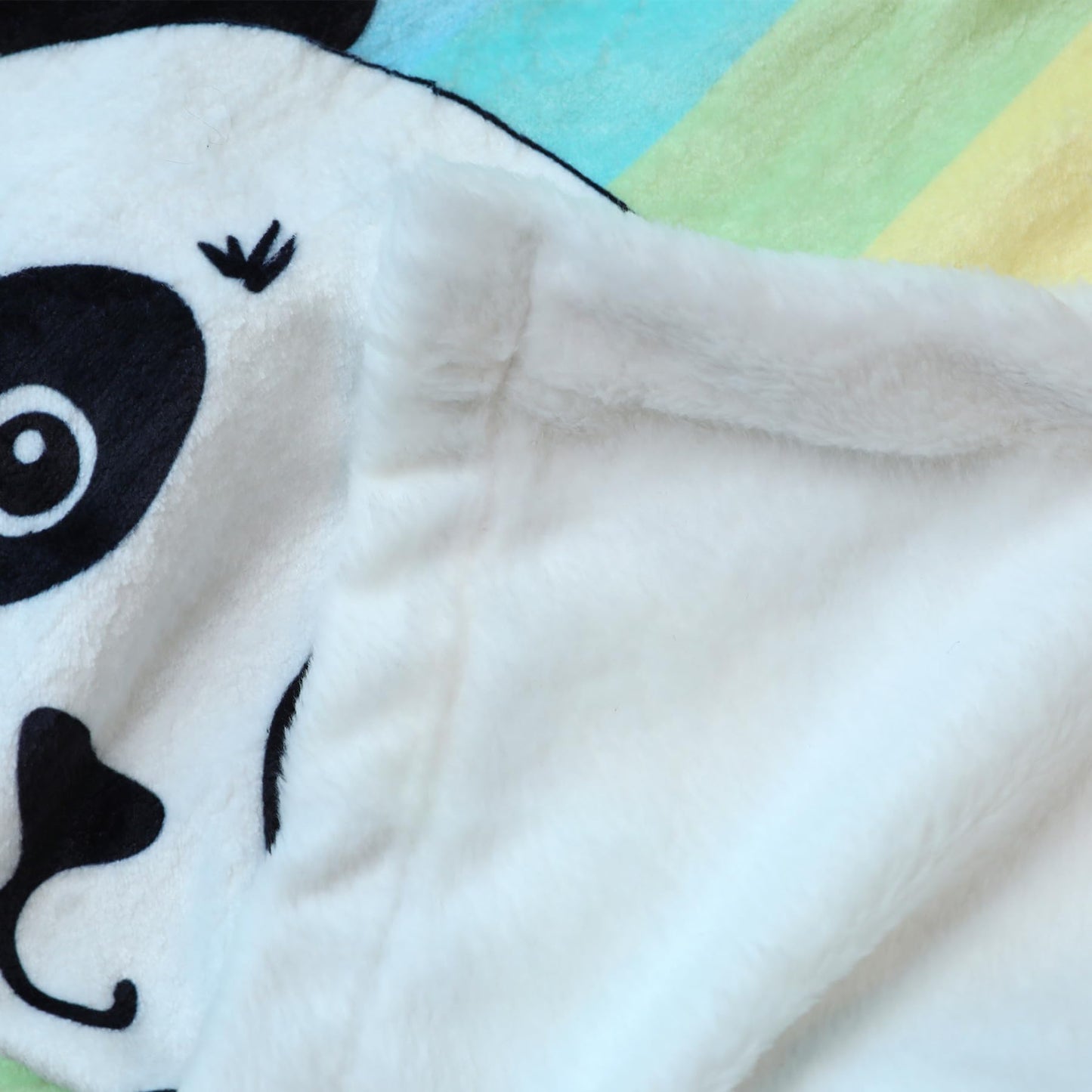 Panda Pattern Flannel Blanket - Super Soft Rainbow Cozy Throw for Girls Kids Teens, Lightweight, Cute Bedding for Home Bedroom Sofa Couch Gifts for Pandas Lover (Rainbow Panda, 50x60 Inches)