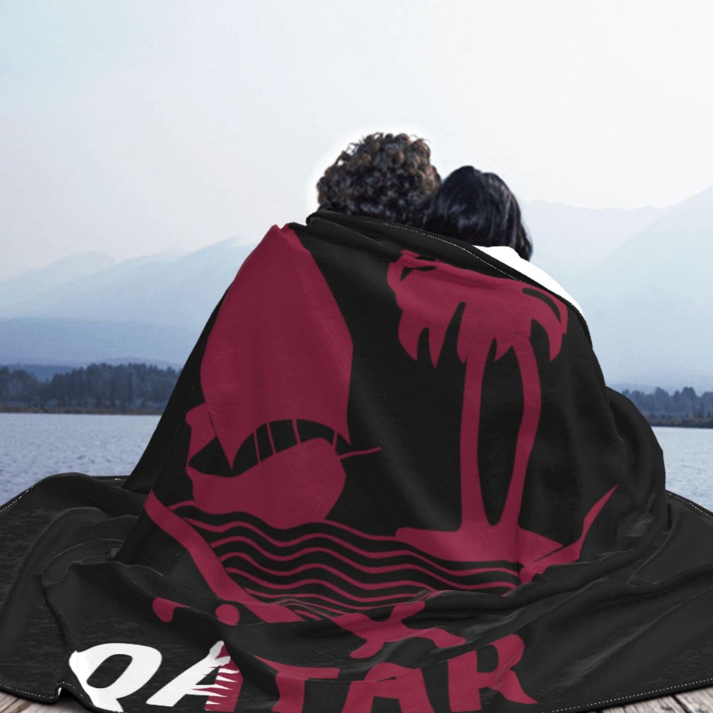 Throw Blanket Qatar National Emblem Super Soft Flannel Caroset Lightweight Warm No Pilling Woollen Blankets Sofa Bed Dorm Bedroom Office Home 60"X50"