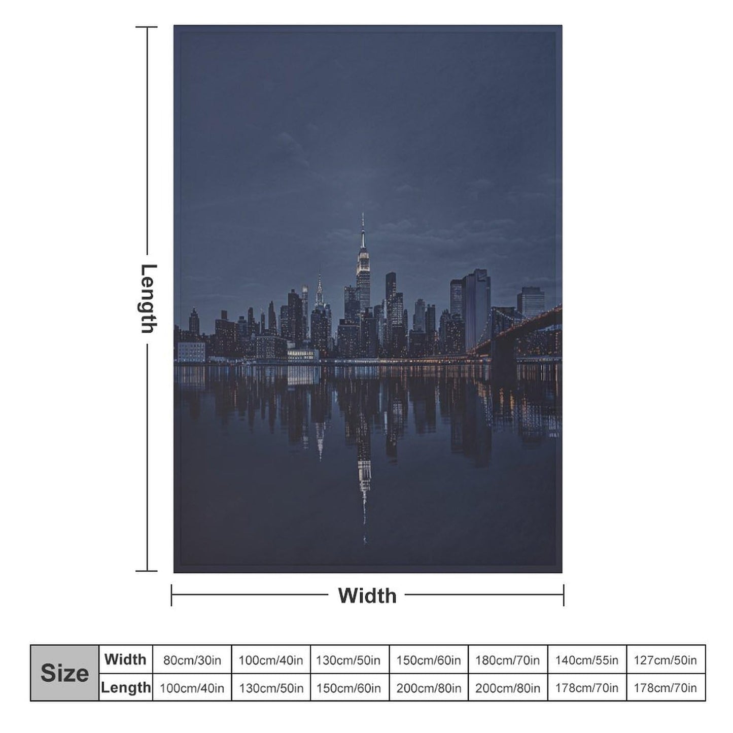 TOWINSFB Night City Scenery Flannel Throw Blanket, Soft Lightweight Cozy Warm Modern Cityscape River Blanket for Couch Bed Travel- 30"x40"
