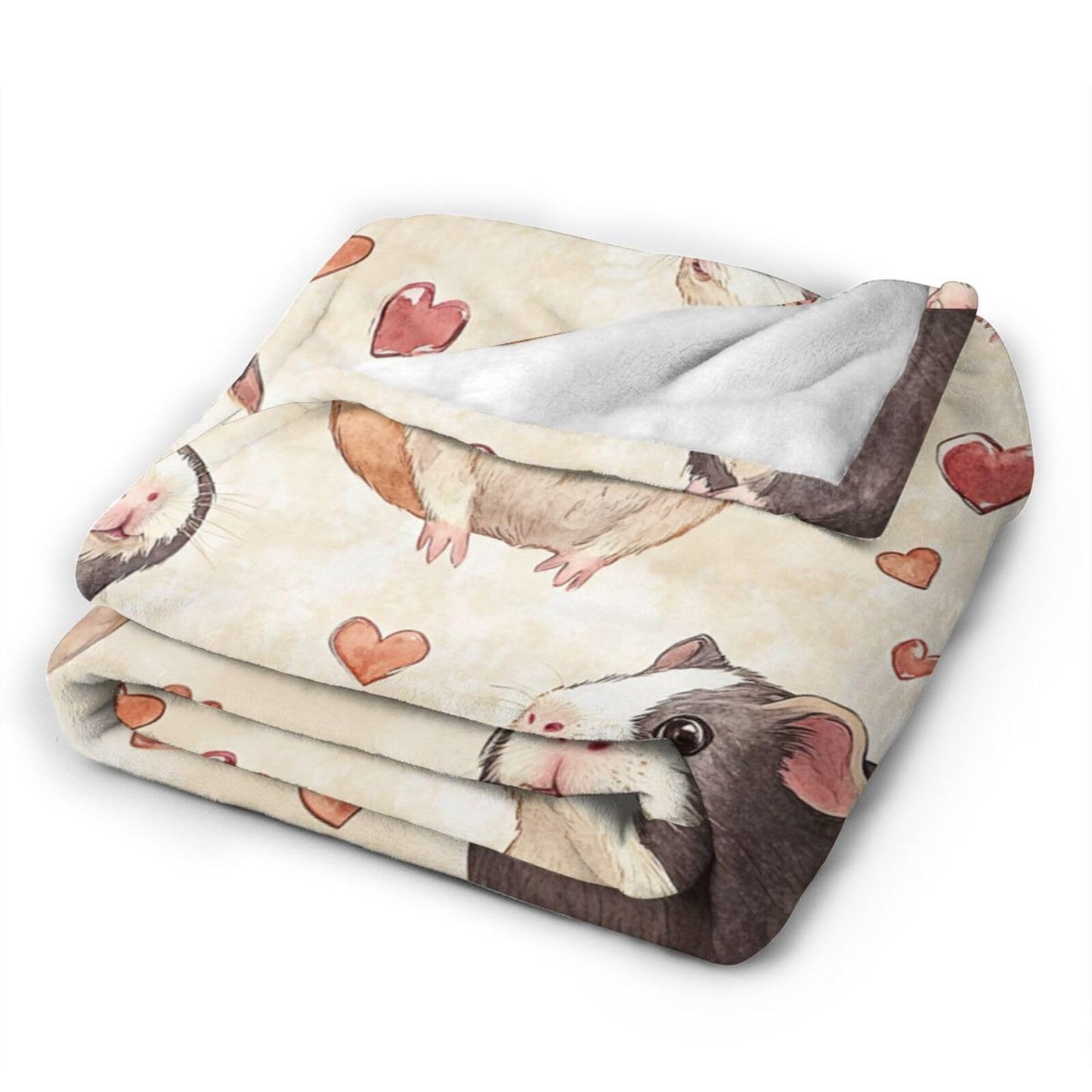 Cute Guinea Pig Throw Blanket Guinea Pig Pets Flannel Blankets Fuzzy Plush Super Soft Cozy Warm Decor Gifts for Boys Girls Kids Adults Men Women 40" x 50"