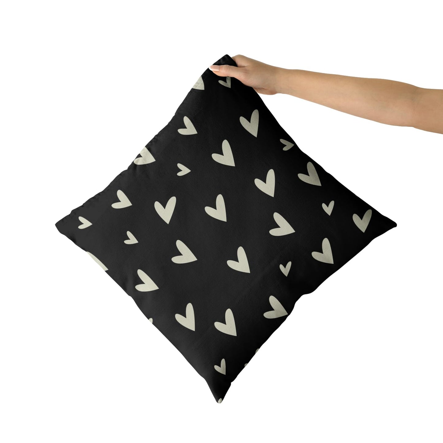 Valentines Pillow Covers 18x18 Set of 2 Black Love Heart Holiday Decorative Throw Pillows Romantic Valentine Day Themed Gifts Pillowcase Cotton Square Cushion Cover Decor for Home Couch Bed Soft