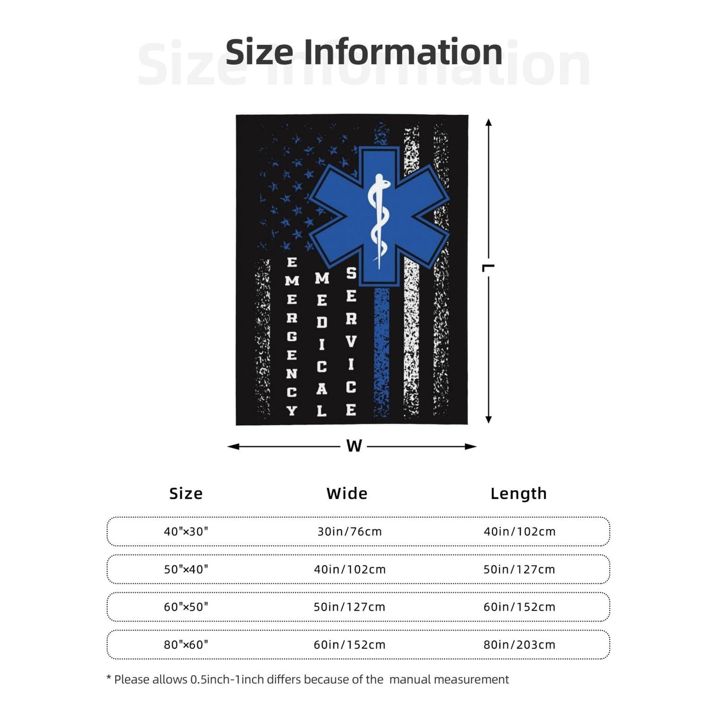 Police Gifts Blanket 80"x60" Soft Cozy American Flag Blankets Warm Lightweight Plush Fleece Throws EMS Gift for Men Women