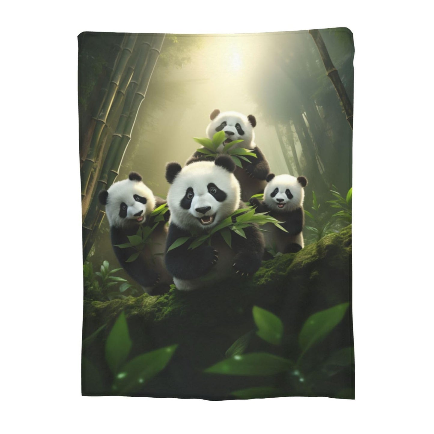 amepay Cute Pandas Bamboo Blanket Gifts for Adults Kids Girls Panda Bear Flannel Throw Blankets Soft Fuzzy Lightweight for Home Decor Couch Bed Sofa 60x50 Inches