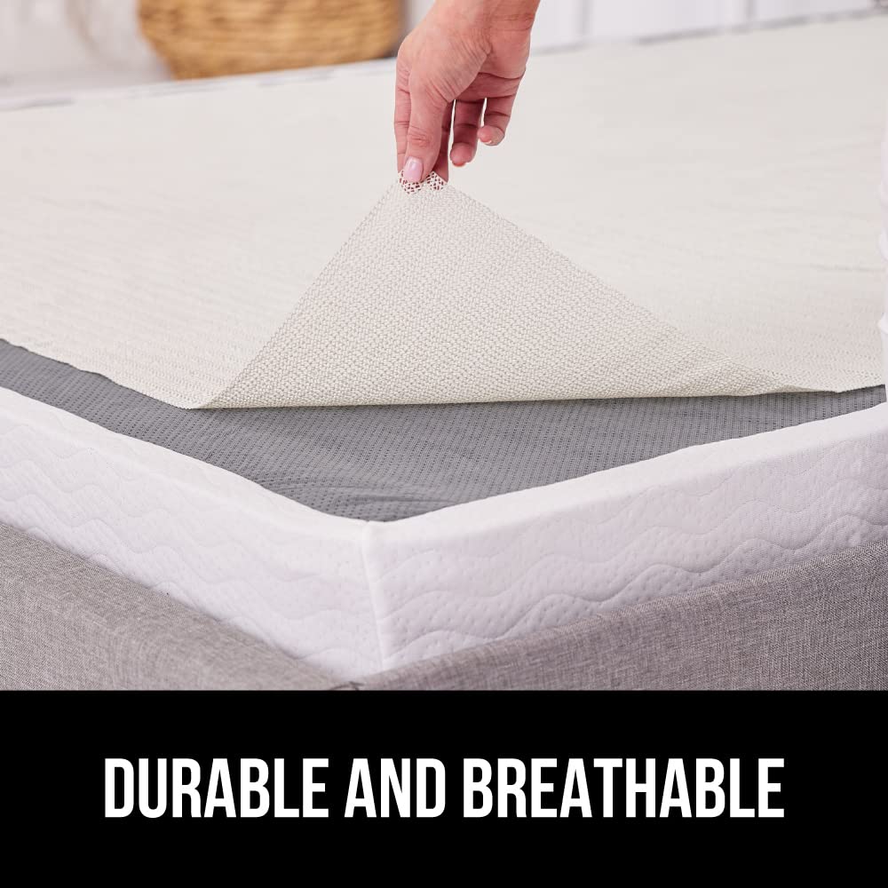 GORILLA GRIP Non Slip Mattress Gripper, Prevents Mattresses from Sliding and Holds Bed in Place, Pad Grips Beds, Sofa, Couch, Chair Cushions and Helps Keep Topper from Slipping, Easy Trim Pads, Queen