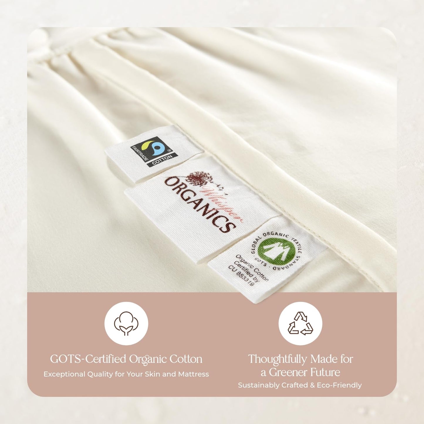 Organic Waterproof Mattress Protector King Size - 100% Waterproof Mattress Pad with Quiet & Breathable Triple Layer Protection - Fairtrade & GOTS Certified Durable Machine Washable Design (King)