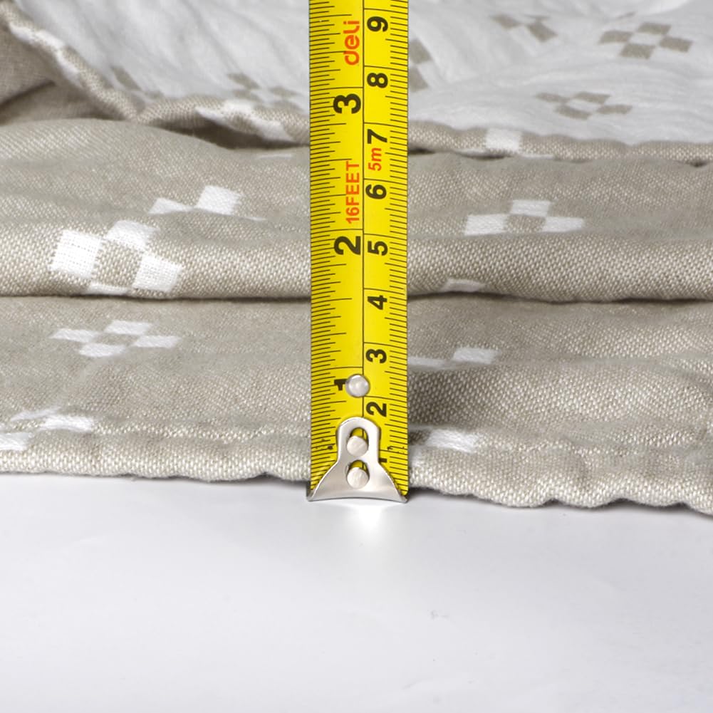SHSYCER 2 Layer Cozy Lightweight Muslin Cotton Blanket for Bed, Couch & Sofa, Summer Bedding Coverlet with Pattern,Camel,Twin 59''x78''