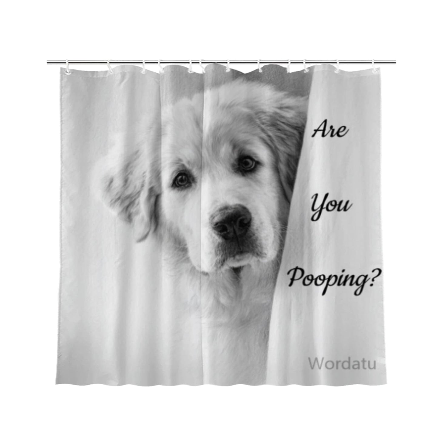 Wordatu Great Pyrenees Shower Curtain Bathroom Set 72x72 Inches are You Pooping Bath Animal Bath Animal Pet Dog Art Home Decor 12 Hooks