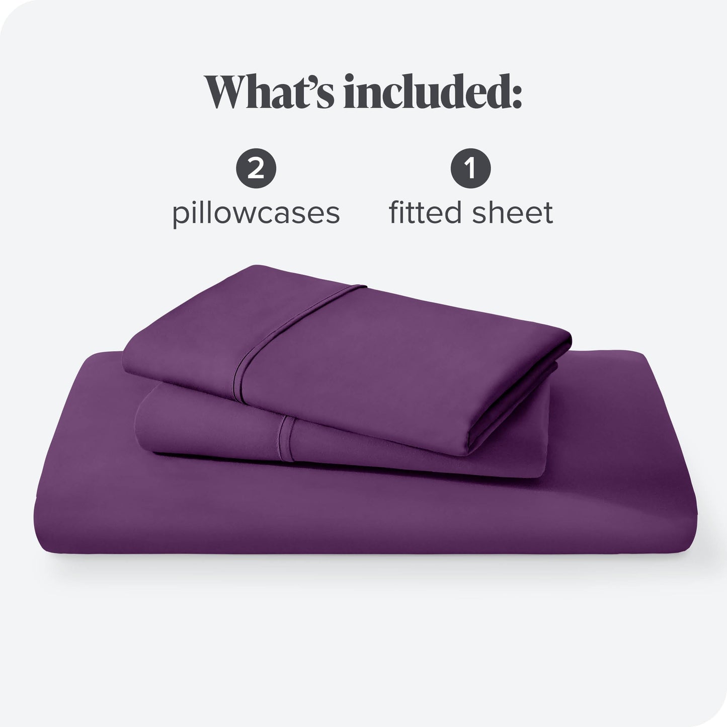 Bare Home Fitted Sheet + Pillowcase Set - Luxury 1800 Ultra-Soft Microfiber - Double Brushed - Deep Pockets - Easy Fit - Fitted Sheet and Pillowcases (Full, Plum)