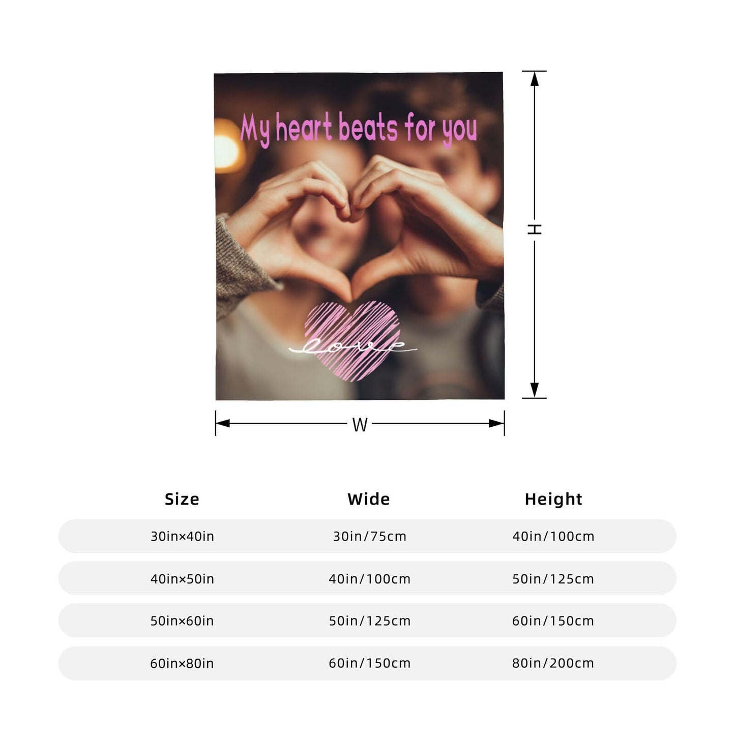 AMORVITA Custom Blanket with Picture Personalized Blanket with Photos Text Name, Customized Gifts for Women Men Mom Dad Girls Boys Baby - Birthday Christmas Father's Mother's Valentine's Day