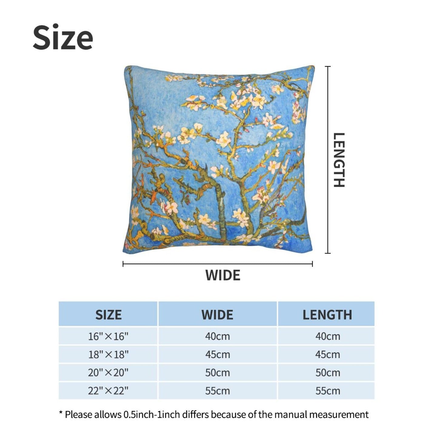 aipoase Blossom Throw Pillow Covers 18 X 18 Inch Set of 2 Pillow Cases Decoration Cushion Cover for Sofa Bedroom Living Room Outdoor