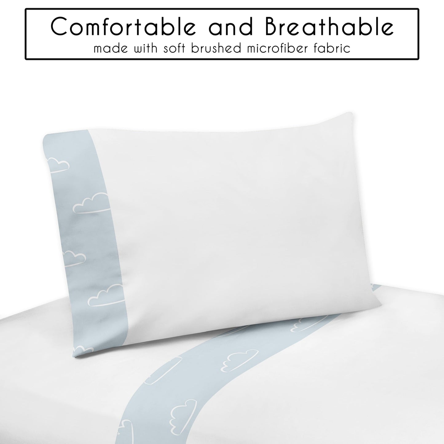 Sweet Jojo Designs Vintage Airplane Boy Toddler Bedding Set Kids Children 5pc Bed in a Bag with Comforter Blanket Pillowcase Sham and Sheets Grey Green Blue White Yellow Transportation Clouds Sun Sky
