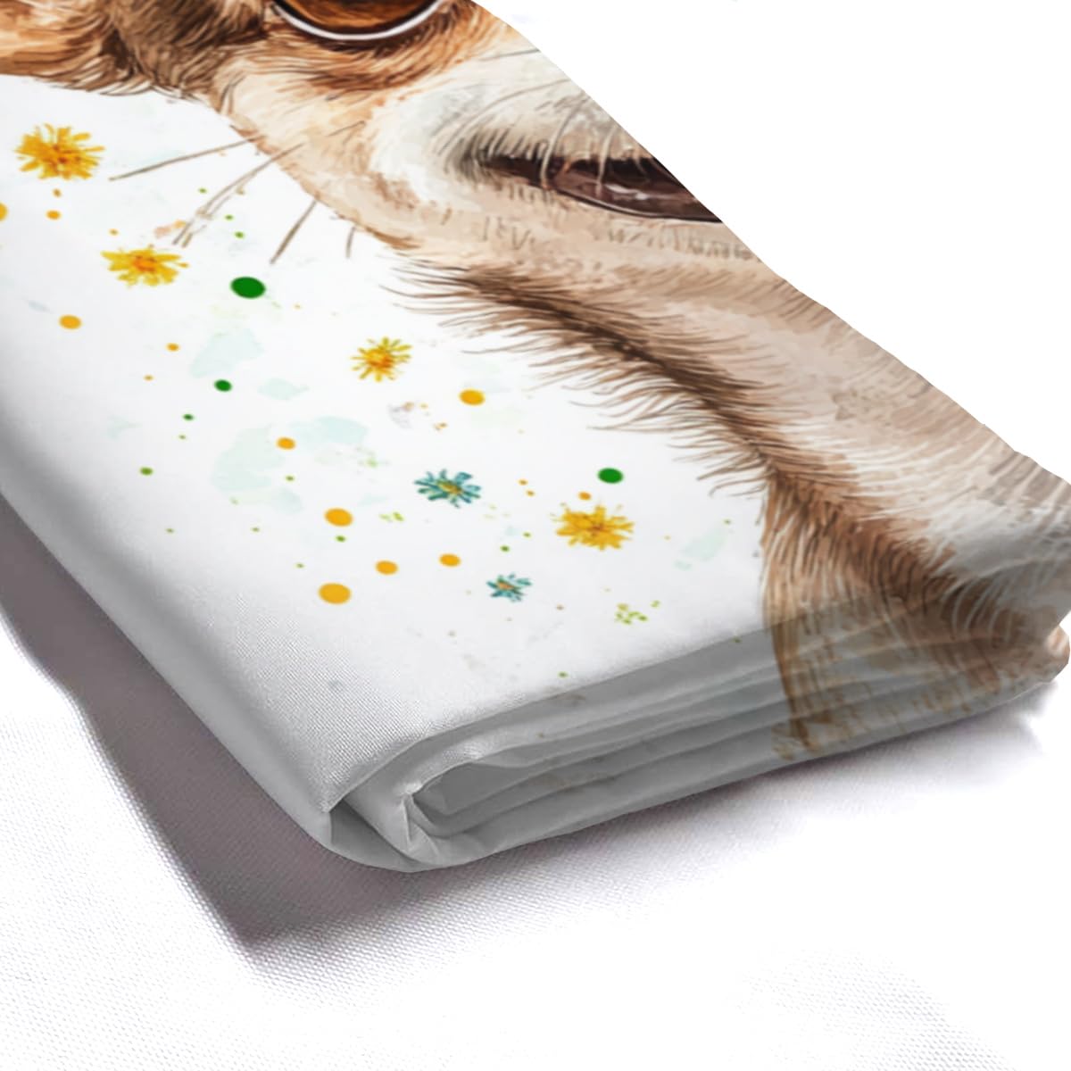 NGZ White Daisy Floral Shower Curtain Chihuahua Shower Curtain Farmhouse Flower Spring Rustic Blossom Fabric Bathroom Decor Set with Hooks（72Wx72H）