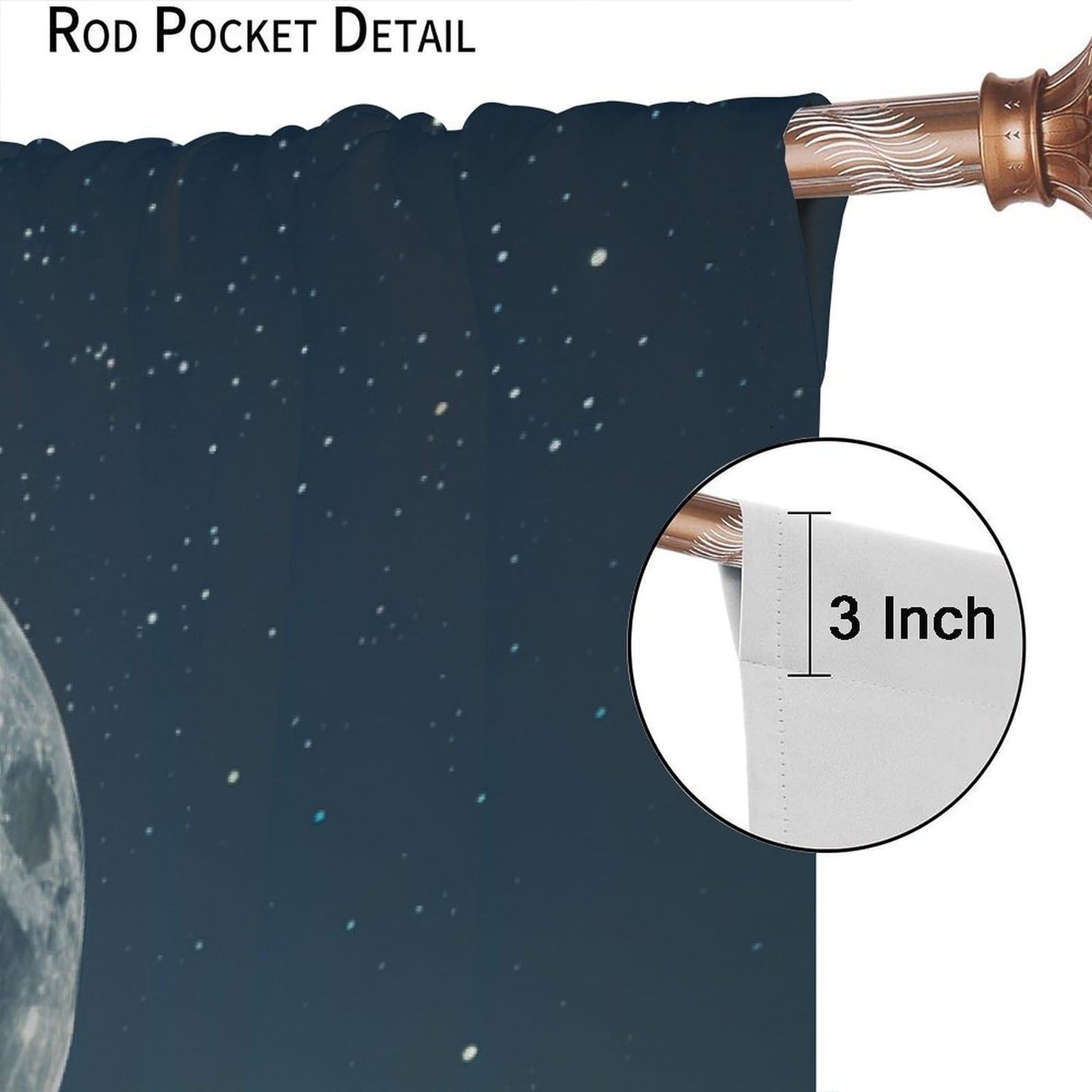 TOWINSFB Modern Sailboat Star Moon Blackout Curtains for Living Room Bedroom, Seaside Nature Ocean Window Curtains Rod Pocket Thermal Insulated Window Drapes, 2 Panels, Each 21" W x 63" L