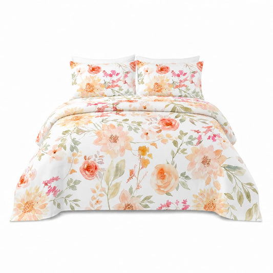 YIYEA Floral Sheets King Size, Premium Double Brushed Microfiber Bed Sheet Set for All Season, Soft Breathable, 16" Deep Pocket, Shrinkage and Fade Resistant, 4PC, King