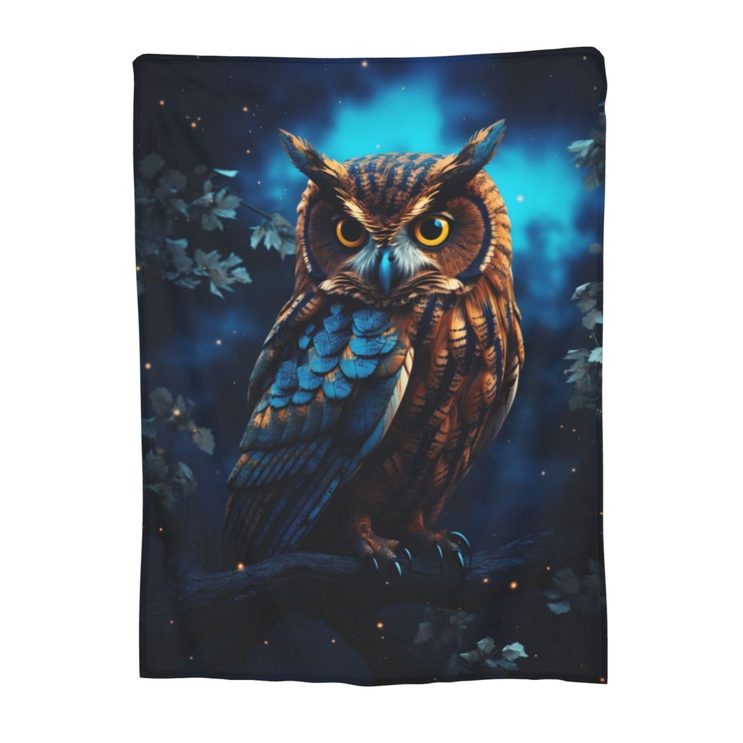 amepay Cute Owl Blanket for Adults Kids Gifts for Owl Lovers Blue Flannel Throw Blankets Soft Comfy Lightweight for Home Decor Couch Bed Sofa 60x50 Inches