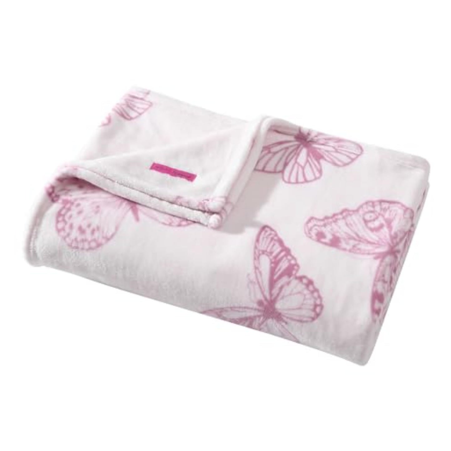 Betsey Johnson - Blanket, Buttery-Soft Throw Blanket for Couch or Bed, Boldly Plush & Oversized Bedding (Malachite Butterfly Pink, 50" x 70")