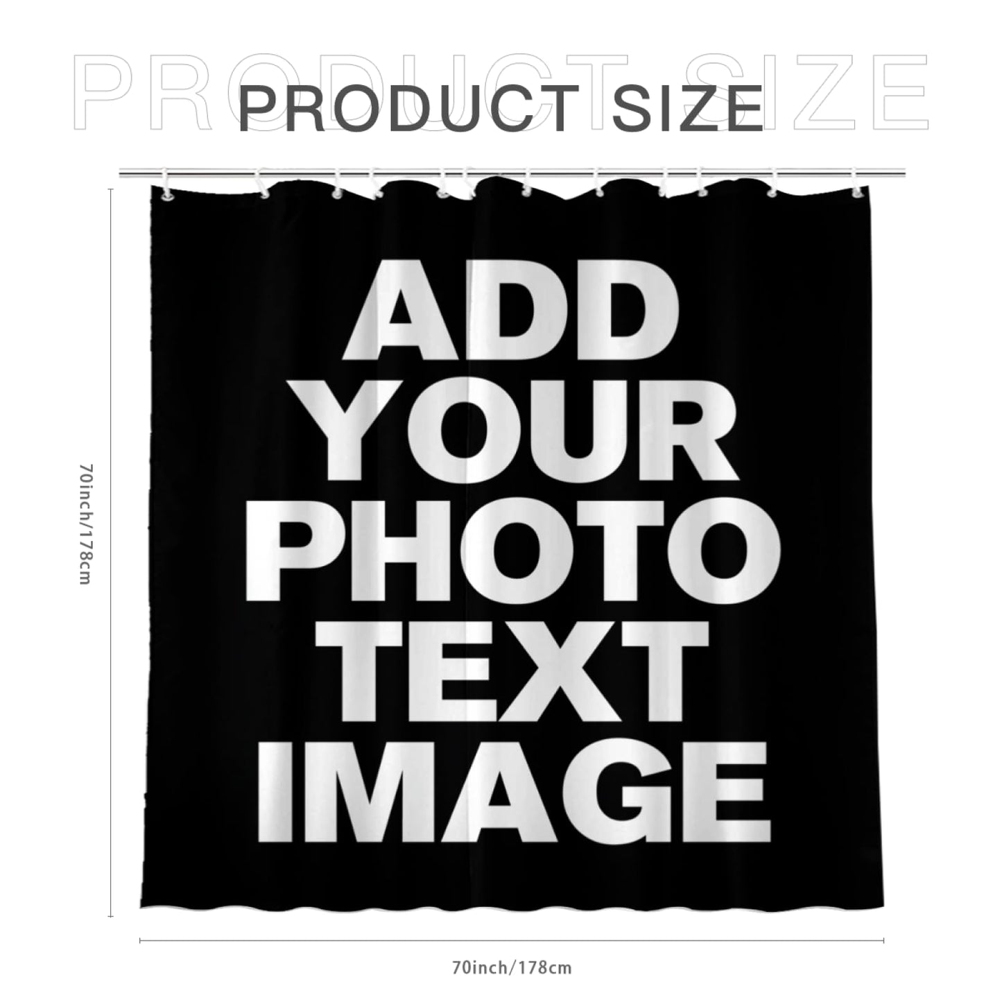 Custom Shower Curtain Personalized Shower Curtains Customized Shower Curtains Design Your Own Text Logo Photo for Bathroom Bedroom Hallway Living Room Funny Personalized Gifts 70x70 inch