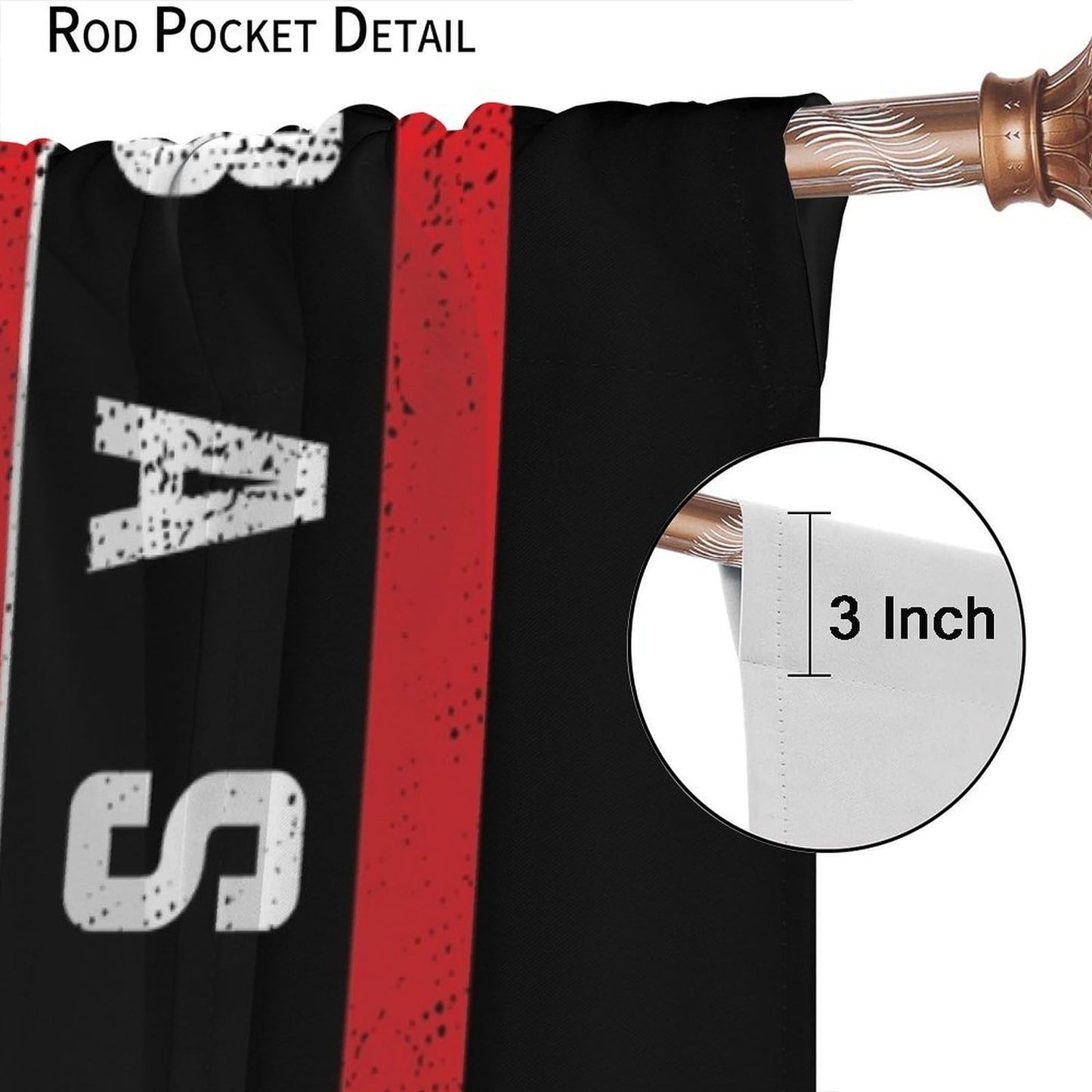 Baseball Curtains Home Décor,Sports Themed Flag Design Darkening Window Treatments for Teens Girls Boys Bedroom Living Room Drapes 2 Panel Sets Total Size 42" x 45"Black Red