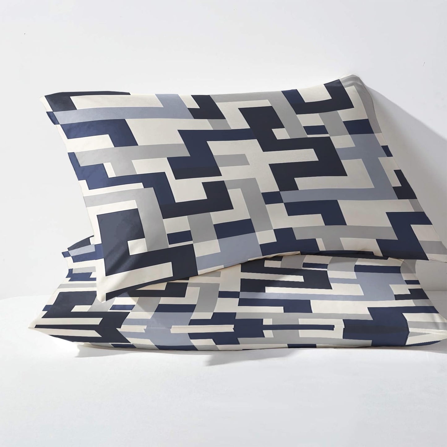 NOGAWA Abstract Sheets Full, Geometric Modern Bed Sheets, Deep Pocket & Soft Microfiber Bedding Sheets & Pillowcases 4 Piece - Fitted Sheet & Flat Sheet & 2 Pillow Cases