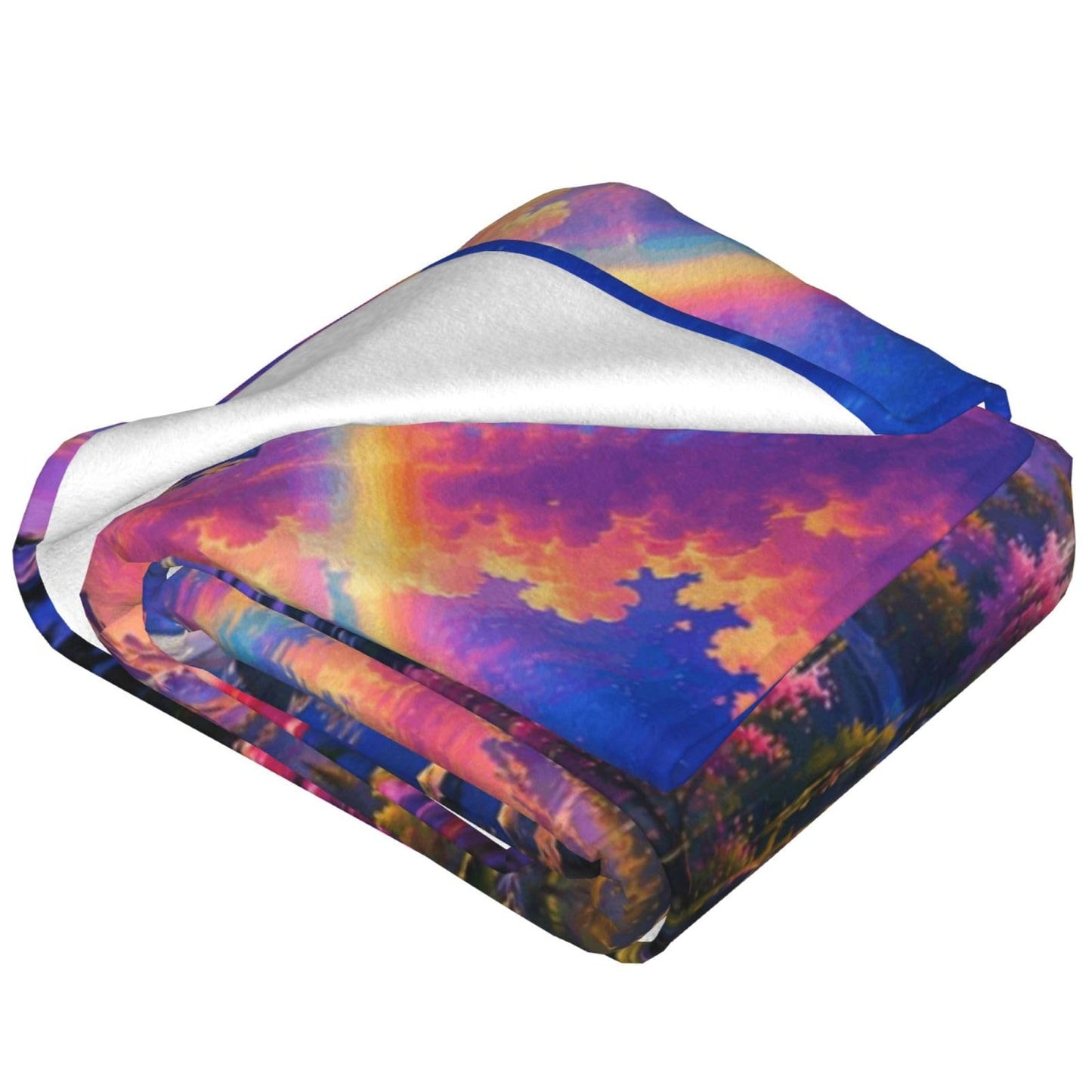 TZJCCMAY Couple Swan Blanket for Kids Women Adults, Fantasy Sunset Lake Throw Blankets, Soft Lightweight Fleece for Bed Sofa Home Living Room Decor, Birthday Gifts, 50x60in