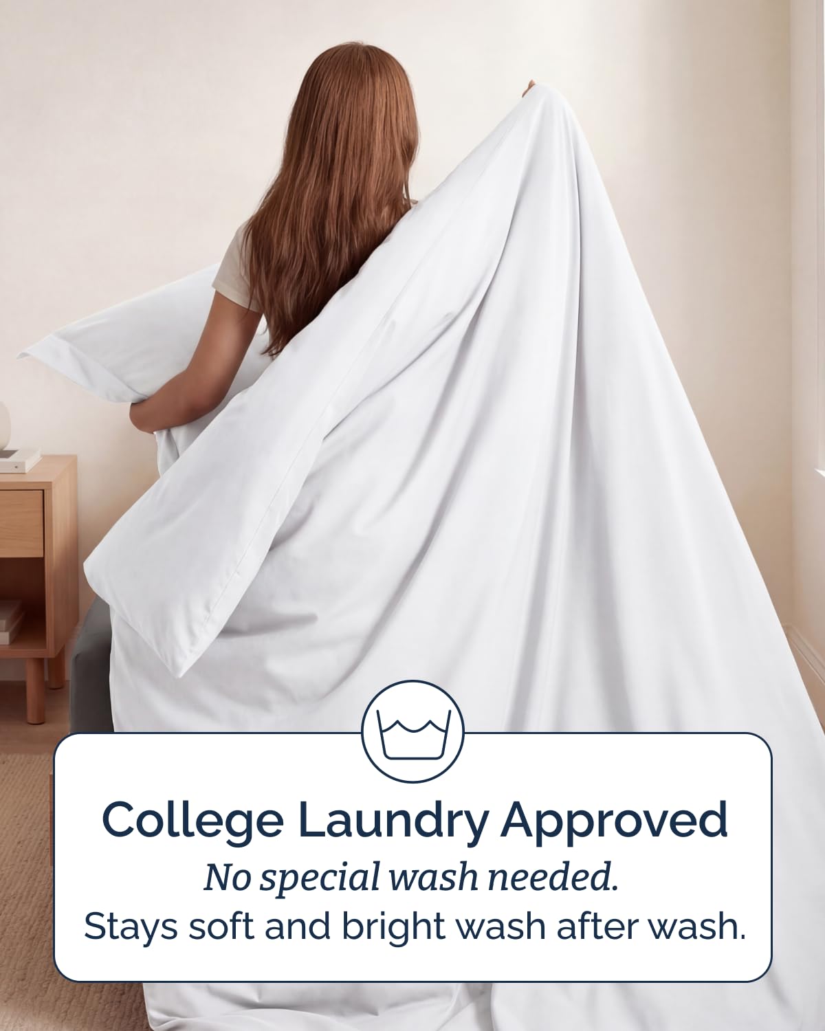 Duvet Cover Twin/Twin XL Size Set - Extra Soft Twin/Twin XL Duvet Cover 68" x 90" with 1 Pillow Sham for Women, Men, Kids & Teens - Comfy, Easy-Care & Fade Free with Zipper Closures and Ties (White)