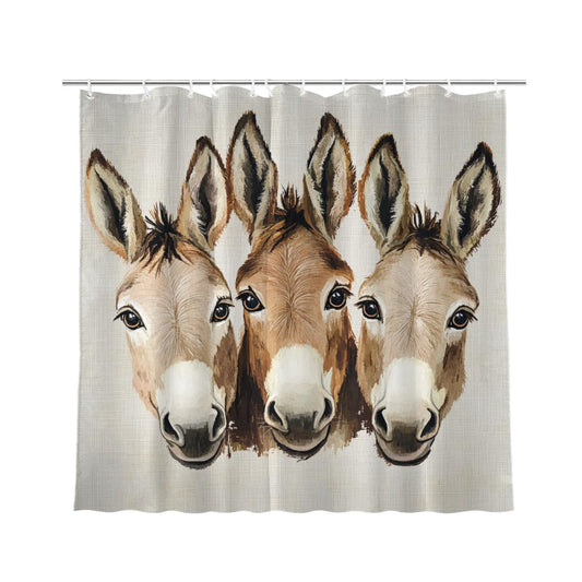 KEEPAEON Funny Donkey Bath Shower Curtain, Bathroom Curtain Washable Cloth Kids Shower Curtain Sets with 12 Hooks for Bathroom Decor, 72"x72"